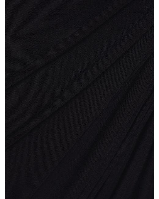 Christopher Esber Black Monstera Asymmetrical Viscose Maxi Dress