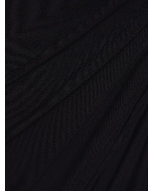 Robe longue asymétrique en viscose monstera Christopher Esber en coloris Black