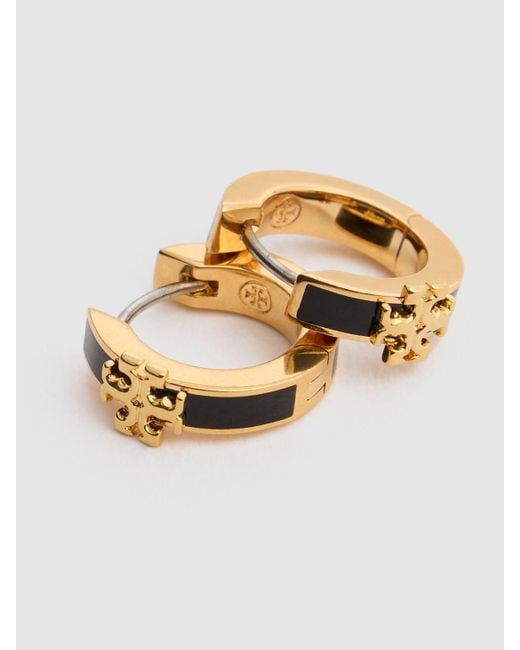 Tory Burch Metallic Kira Enamel Huggie Earrings/ Unique