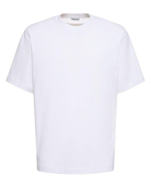 T-shirt en coton imprimé fleurs Burberry pour homme en coloris White