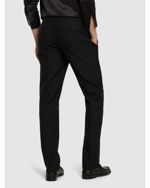 Versace Black Wool & Mohair Evening Pants for men