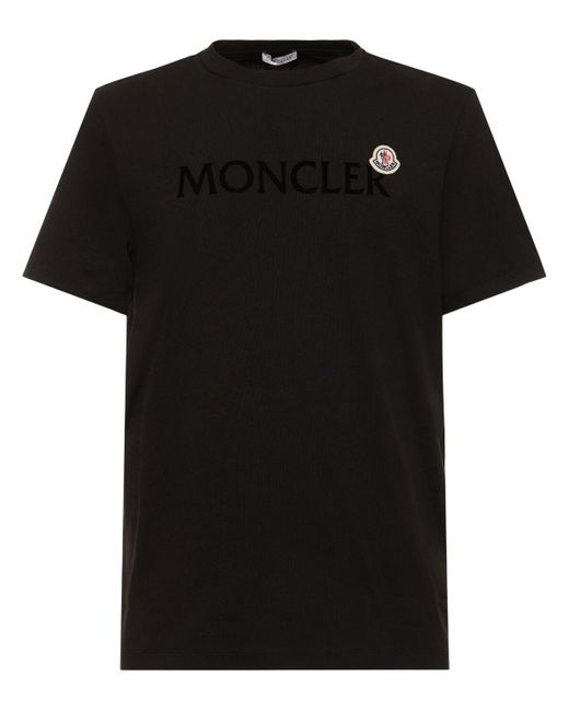 Moncler Black Logo Cotton T-shirt for men