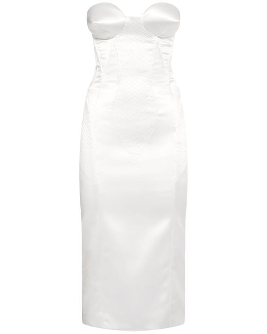 Dolce & Gabbana ストレッチサテンドレス White
