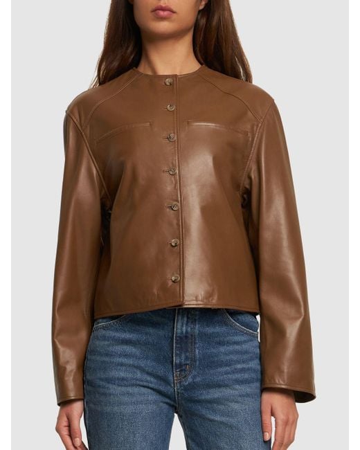 Loulou Studio Brown Brize Leather Jacket
