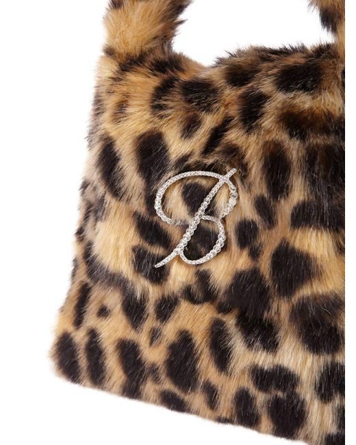 Blumarine Metallic Faux Fur Top Handle Bag
