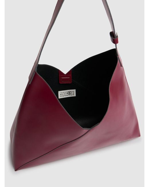 MM6 by Maison Martin Margiela Xl Fortune Cookie レザーショルダーバッグ Red