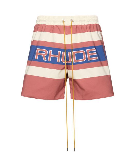 Rhude Red Pavil Racing Shorts for men