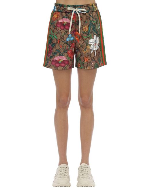 Gucci Gg Supreme & Flora ジャージーショートパンツ Multicolor