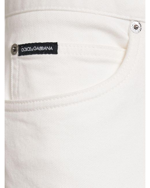Jeans regular fit in denim washed di Dolce & Gabbana in White da Uomo