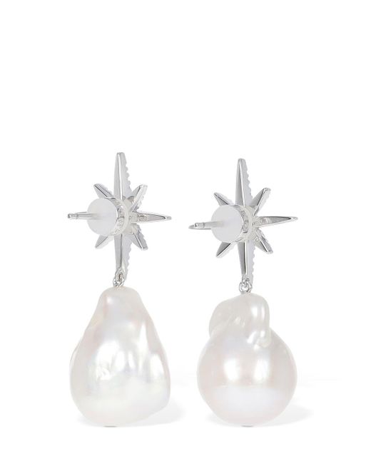 Apm Monaco White Meteorites Pearl & Crystal Earrings