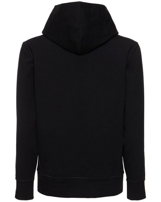 Kiton Black Logo Cotton Hooded Sweatshirt for men