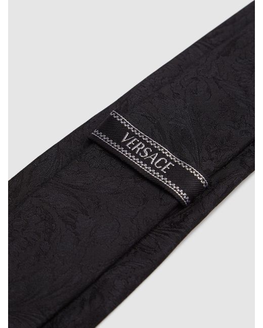 Hombre Corbata De Seda Jacquard Unique Versace de hombre de color Black