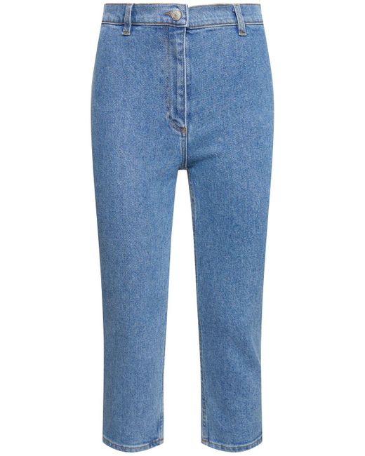 Jeans rectos de denim de algodón Magda Butrym de color Blue