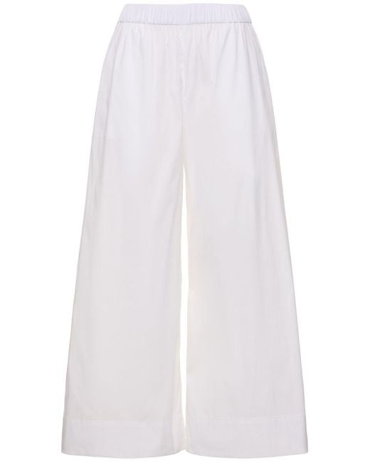 Pantalon en popeline de coton mélangé esperia Max Mara en coloris White