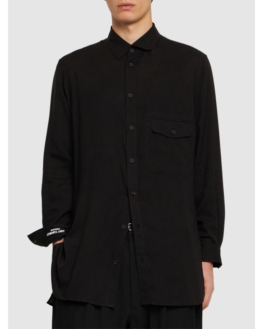 Yohji Yamamoto Black Asymmetrical Placket Shirt for men