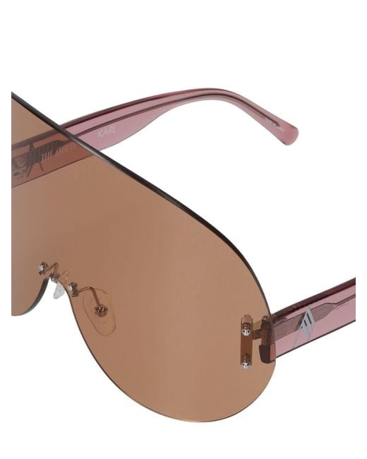 The Attico Brown Karl Oversize Mask Acetate Sunglasses