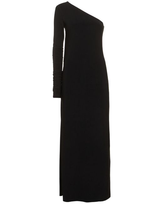 Sportmax Black Cartone One-sleeve Jersey Long Dress