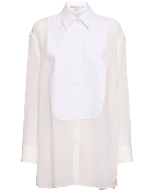 Camisa esmoquin de chifón de seda Stella McCartney de color White