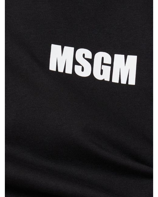 MSGM クロップドコットンtシャツ Black