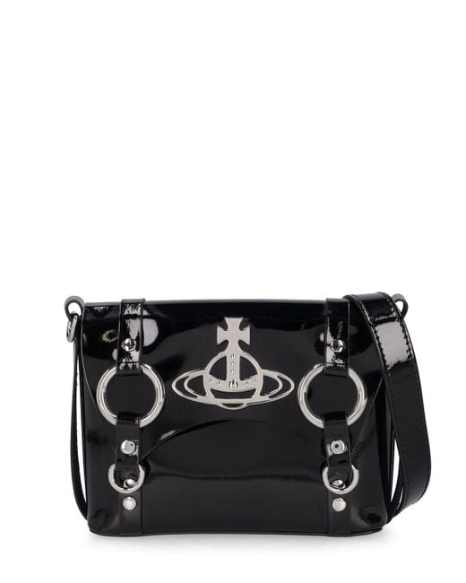 Vivienne Westwood Black Kim Patent Leather Crossbody Bag