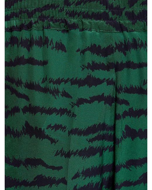 Victoria Beckham Green Printed Silk Pajama Pants