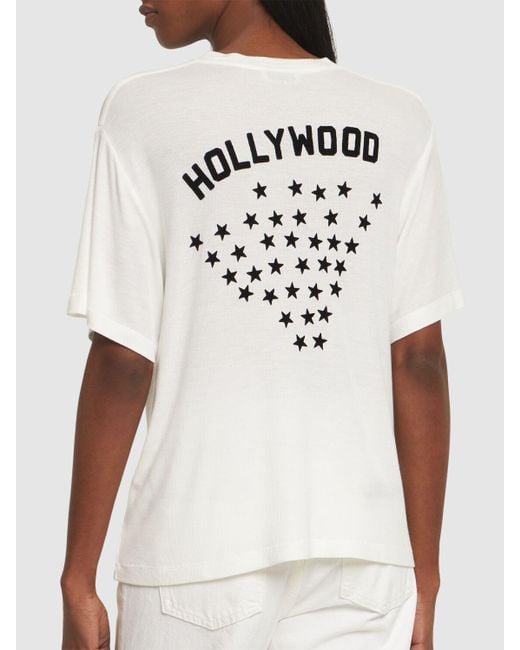 Anine Bing White Louis Hollywood Viscose T-shirt