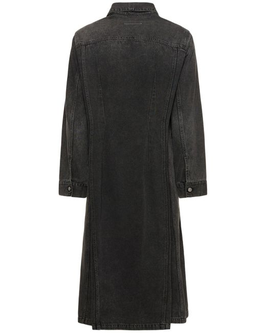 Abrigo largo de denim algodón MM6 by Maison Martin Margiela de color Black
