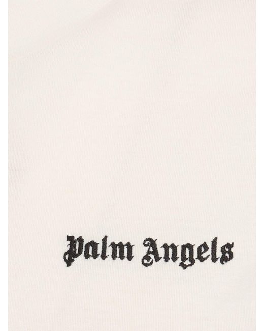 Palm Angels Natural T-shirt Aus Baumwolle Mit Logodruck