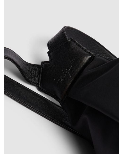 Yohji Yamamoto Black Hakama Nylon & Leather Backpack for men