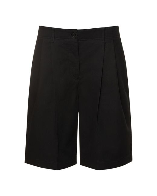 Totême  Black Lässige Baumwoll-shorts Aus Twill