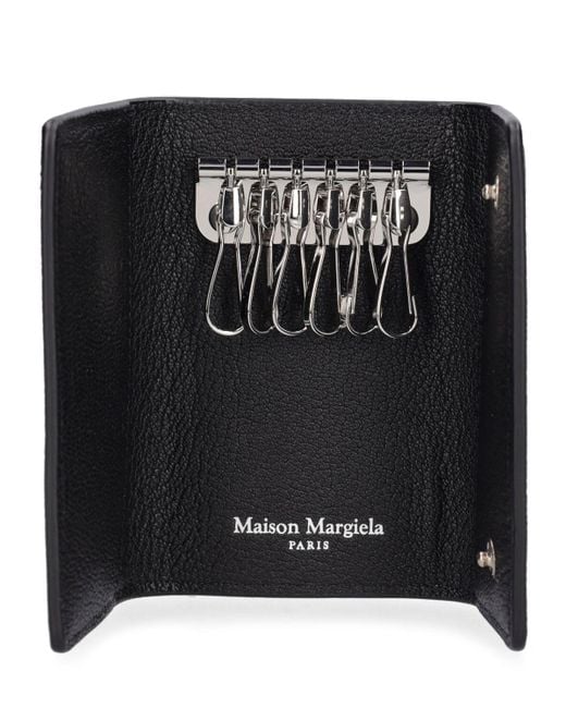 メンズ Maison Margiela レザーキーホルダー Black