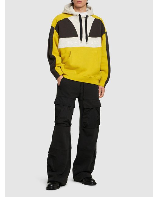 Isabel Marant Yellow Wasil Color Block Cotton Blend Hoodie for men