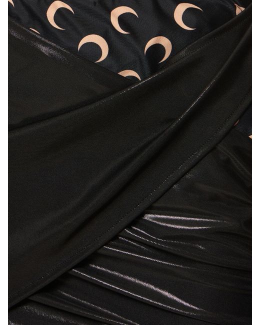 Jupe mi-longue en jersey drapé MARINE SERRE en coloris Black
