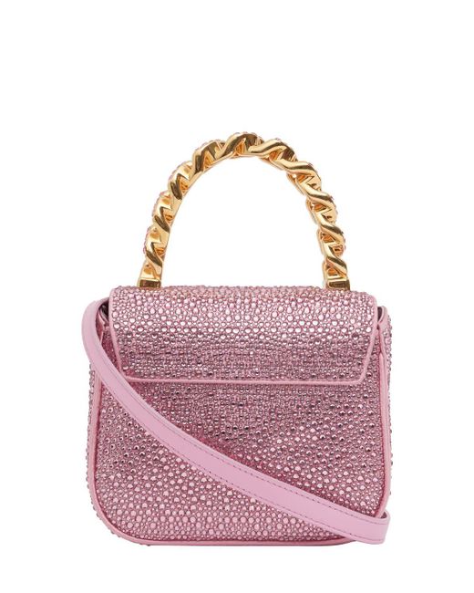 Versace Pink Mini Medusa Crystal Top Handle Bag