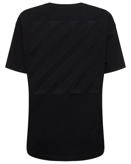 Off-White c/o Virgil Abloh Black Diag Embroidered Cotton T-Shirt