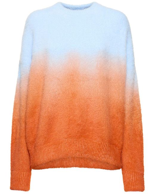 Bonsai Orange Degradé Knit Crewneck Sweater for men