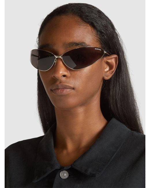 Balenciaga Brown 0315S Razor Cat Metal Sunglasses