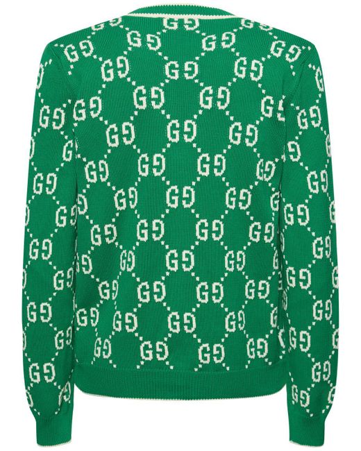 Gucci Green gg Cotton Knit Cardigan for men