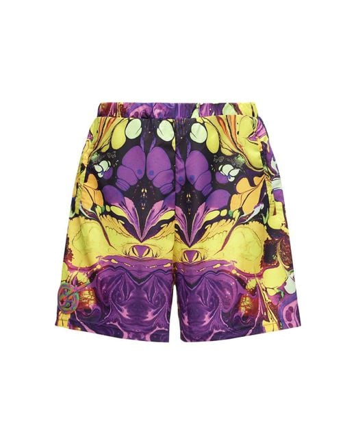 Shorts In Techno Tessuto Stampato di Formy Studio in Purple da Uomo
