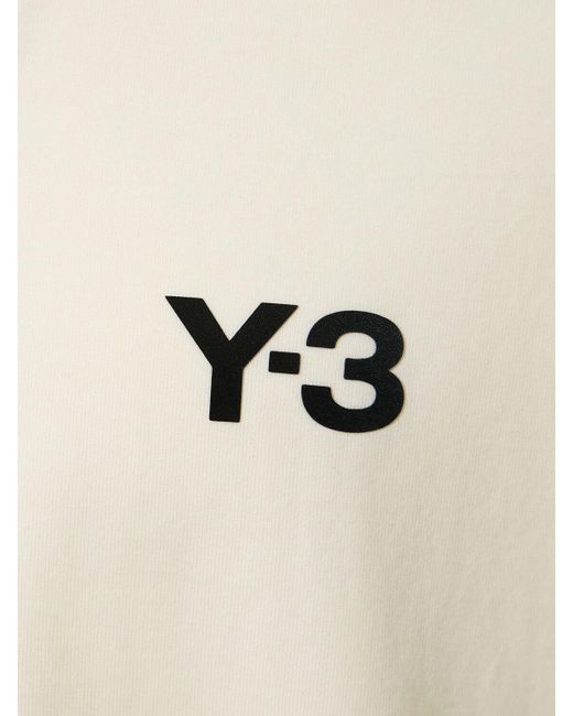 Y-3 Natural 3-stripe Cotton Long Sleeve T-shirt for men
