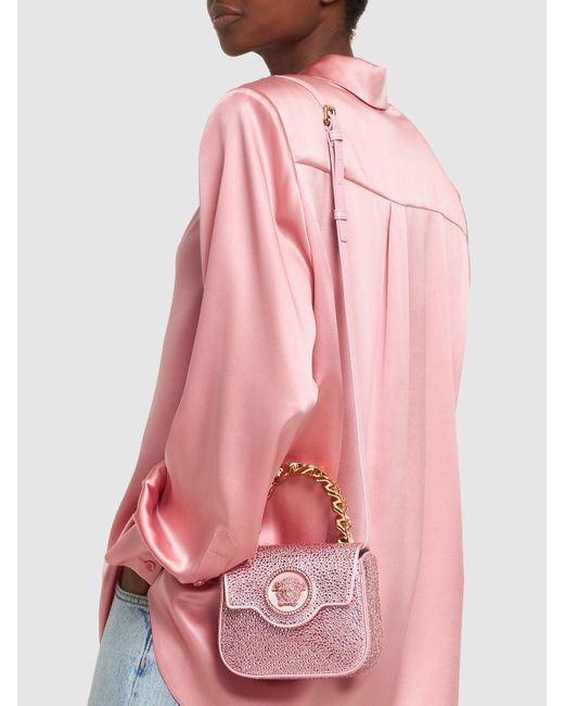 Versace Pink Mini Handtasche Mit Kristallen "medusa"
