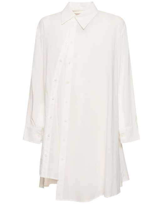 Camicia asimmetrica in voile di cotone di Yohji Yamamoto in White