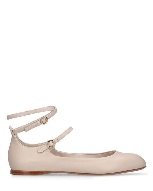 Max Mara Pink 10Mm Norma Leather Ballet Flats