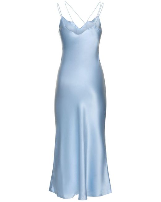 THE GARMENT Blue Catania Silk Satin Slip Dress