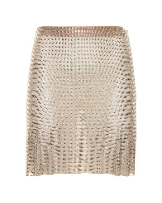 GIUSEPPE DI MORABITO Embellished Jersey Mini Skirt in Silver (Metallic ...