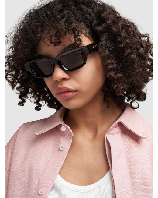 Bottega Veneta Gray Bv1250S Sharp Square Acetate Sunglasses