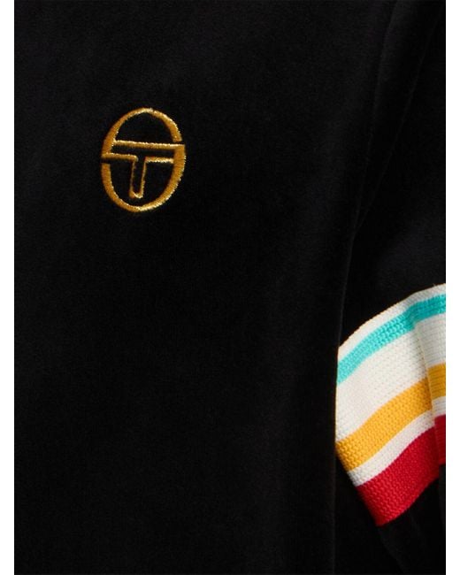 メンズ Sergio Tacchini Slice ベロアトラックジャケット Black
