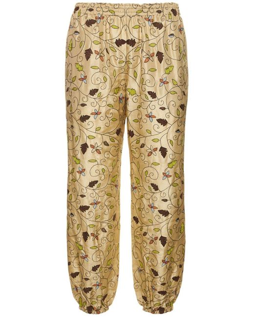Tory Burch Embroidered Pants Pants in Natural | Lyst
