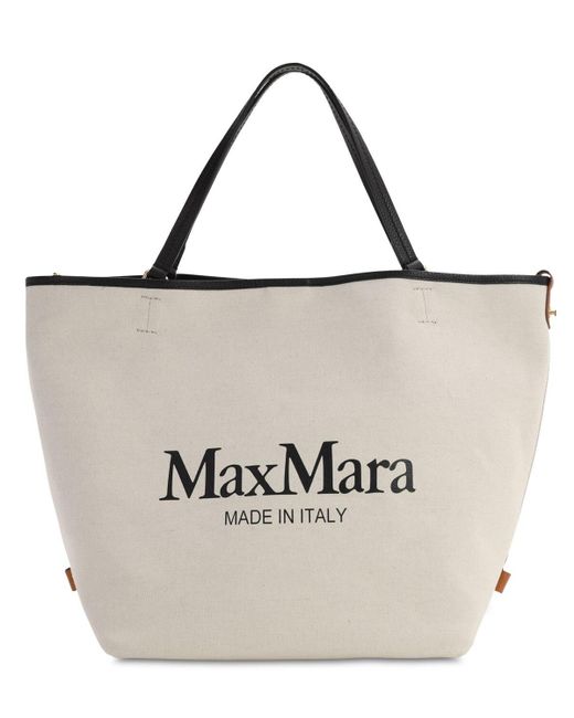 Borsa In Tela Con Logo di Max Mara in Black