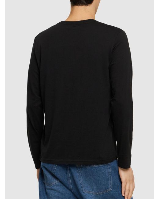 T-shirt girocollo a maniche lunghe di Polo Ralph Lauren in Black da Uomo